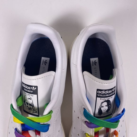 STELLA MCCARTNEY x Adidas Stan Smith White w/Multicolor Trim Sneakers - Picture 8 of 9
